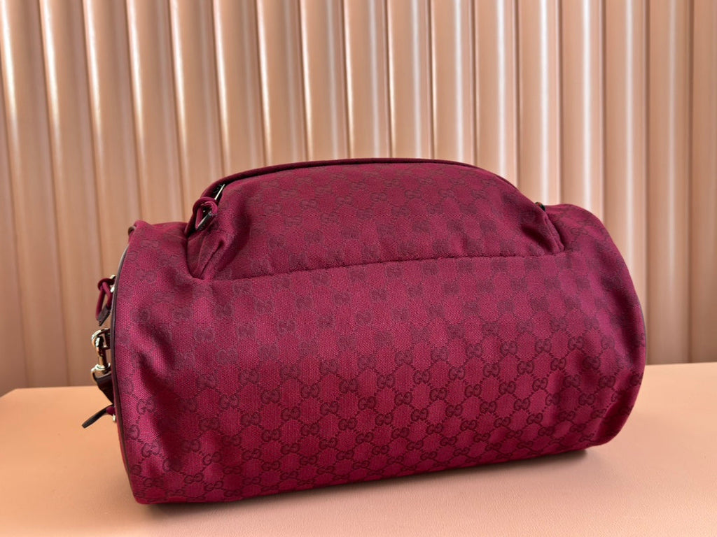 GG SMALL DUFFLE BAG 42 IN ROSSO ANCORA RED GG CANVAS