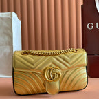 MARMONT MEDIUM SHOUDER BAG 26 IN YELLOW GLOSSY CALFSKIN