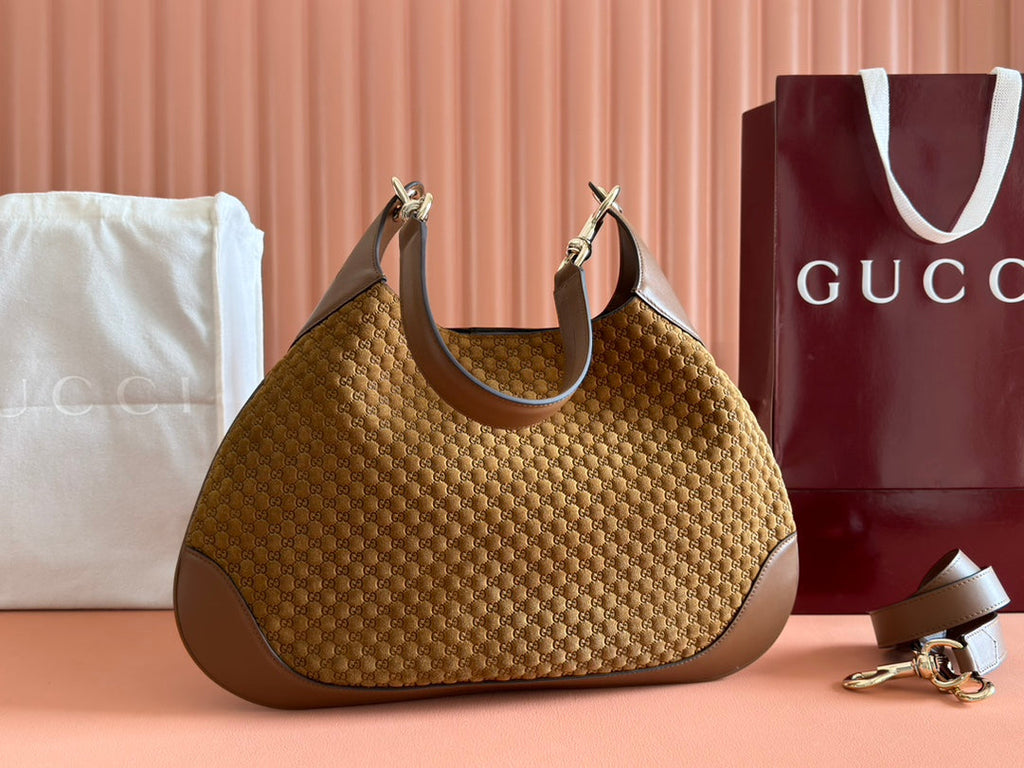 ミディアムB ショルダーバッグ 42インチ ブラウン GGスエード