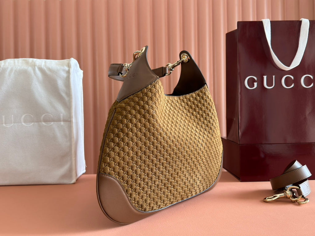 ミディアムB ショルダーバッグ 42インチ ブラウン GGスエード