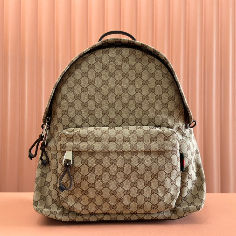 ミディアム バックパック 42 ベージュ＆ダークブラウン GG キャンバス