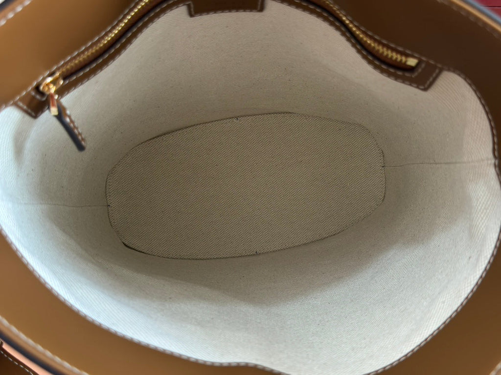 73 ミディアム バケットバッグ 27.5インチ ブラウン スムースカーフスキン