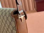 スモール ホースビット 1955 ショルダーバッグ 20 ベージュ＆ダークブラウン 新品 GGモノグラム カーフスキン