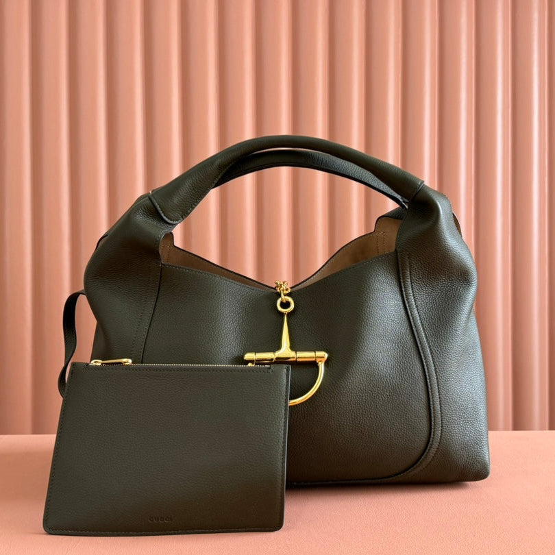 ソフトビット マキシショルダーバッグ 46インチ ダークグリーン グレイニーラムスキン