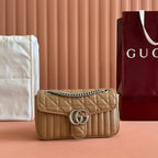 MARMONT SMALL SHOULDER BAG 26 IN BROWN LAMBSKIN