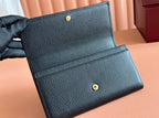 GG MARMONT CONTINENTAL WALLET 19 BLACK IN CALFSKIN