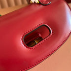 GUCCI BAMBOO MINI BAG 21 RED IN CALFSKIN