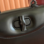 GUCCI BAMBOO MINI BAG 21 FULL BLACK IN CALFSKIN