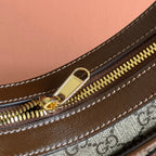 GGスプリーム ショルダーバッグ 22 ブラウン キャンバス ゴールド金具