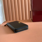 GG 25S マーモント ウォレット 19インチ ブラック カーフスキン ゴールド金具