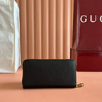 GG 25S マーモント ウォレット 19インチ ブラック カーフスキン ゴールド金具