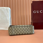 グッチ 25S オフィディア ミディアム クロスボディバッグ 28 ベージュ キャンバス＆ブラウン カーフスキン