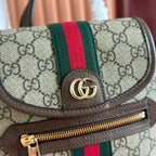 GG 25S オフィディア スモール バックパック 20 ベージュ＆エボニー カーフスキン