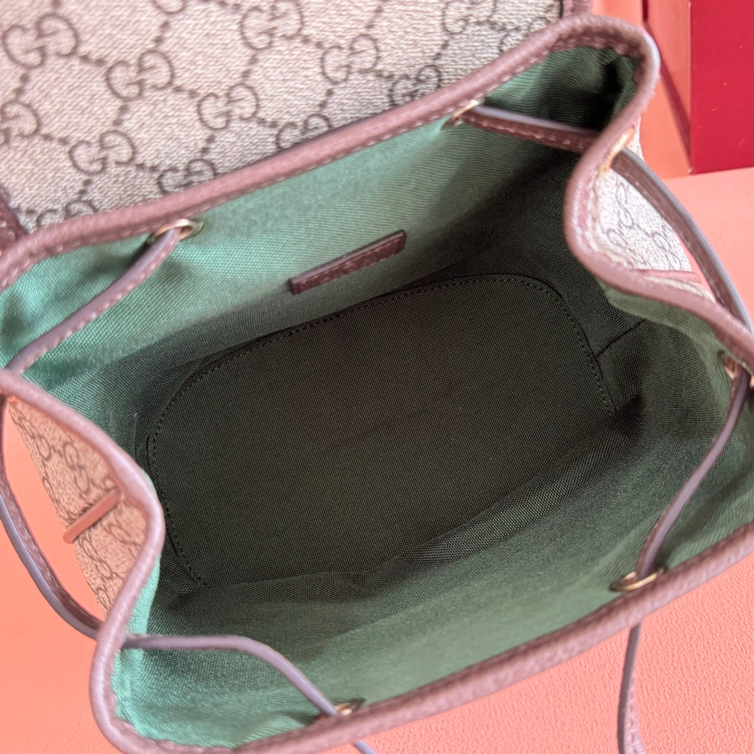 GG 25S オフィディア スモール バックパック 20 ベージュ＆エボニー カーフスキン