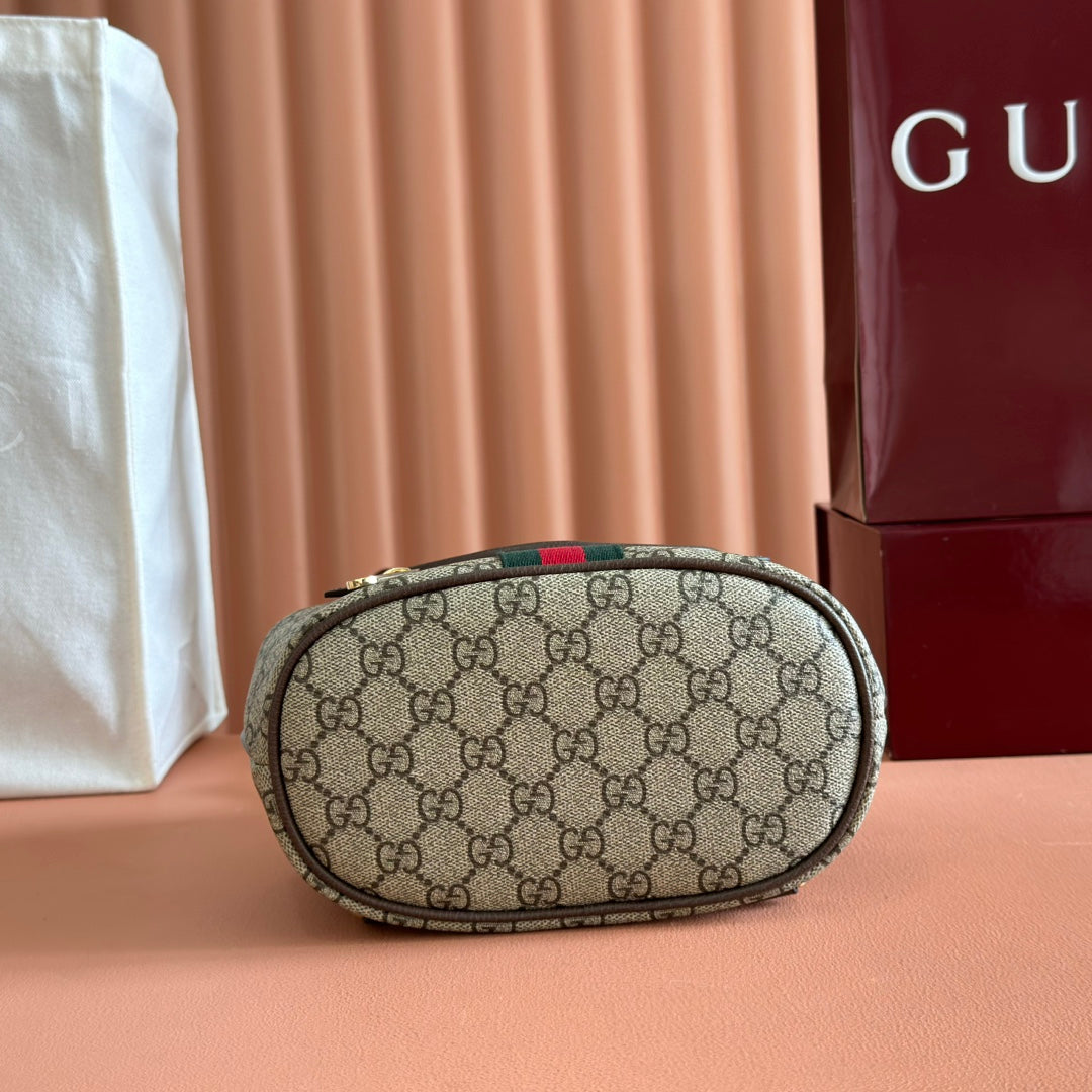 GG 25S オフィディア スモール バックパック 20 ベージュ＆エボニー カーフスキン