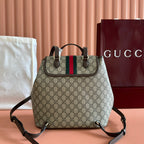 GG 25S オフィディア ミディアム バックパック 30 ベージュ＆エボニー カーフスキン