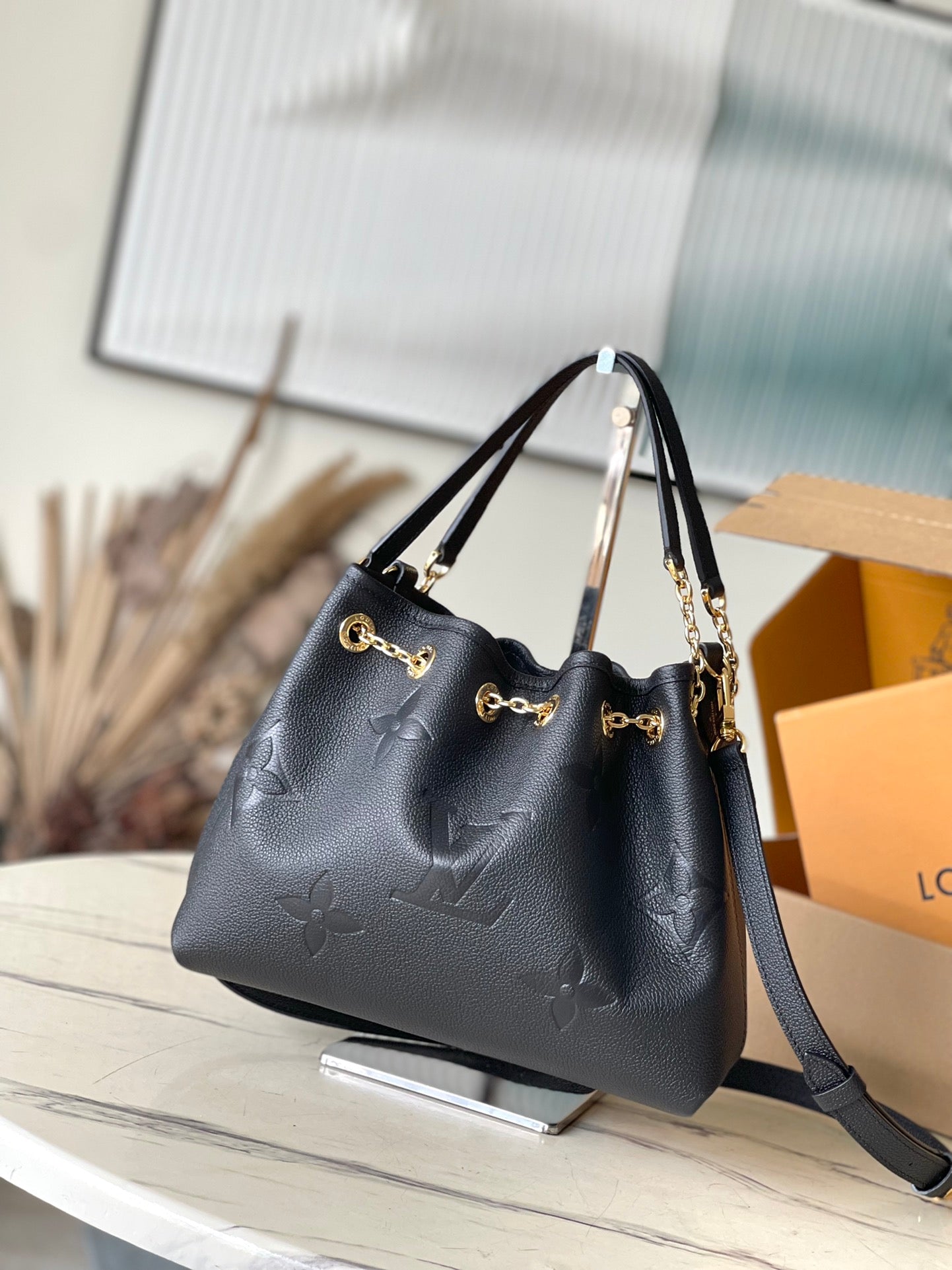 バンドル 28 ブラック モノグラム アンプラント レザー ゴールドハードウェア