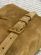 LE 37 スモール バケットバッグ 20インチ ブラウンスエード ゴールド金具