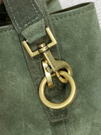 LE 37 スモール バケットバッグ 25インチ ハンターグリーン スエード ゴールド金具