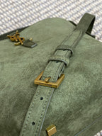 LE 37 スモール バケットバッグ 20インチ ハンターグリーン スエード ゴールド金具