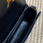 ソルフェリーノ スモールサッチェル 19インチ ブラックカーフスキン ゴールド金具