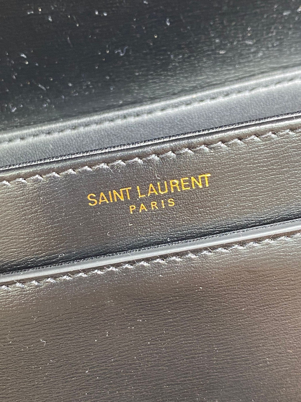 ソルフェリーノ スモールサッチェル 19インチ ブラックカーフスキン ゴールド金具