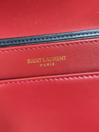 SOLFERINO SMALL SATCHEL 19 IN SCARLET RED CALFSKIN GOLD HARDWARE