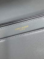 ソルフェリーノ スモールサッチェル 19インチ ダークグレー カーフスキン ゴールド金具