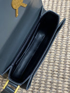 ソルフェリーノ スモールサッチェル 19インチ ダークグレー カーフスキン ゴールド金具