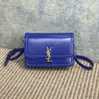 SOLFERINO SMALL SATCHEL 23 IN INDIGO BLUE CALFSKIN GOLD HARDWARE