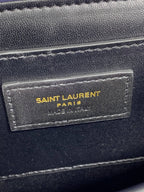 SOLFERINO SMALL SATCHEL 23 IN INDIGO BLUE CALFSKIN GOLD HARDWARE