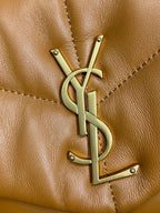 パファー スモール 29インチ ブロンズブラウン ラムスキン ゴールド金具