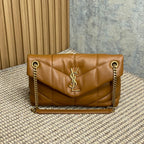 パファー スモール 29インチ ブロンズブラウン ラムスキン ゴールド金具