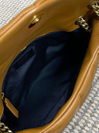 パファー スモール 29インチ ブロンズブラウン ラムスキン ゴールド金具