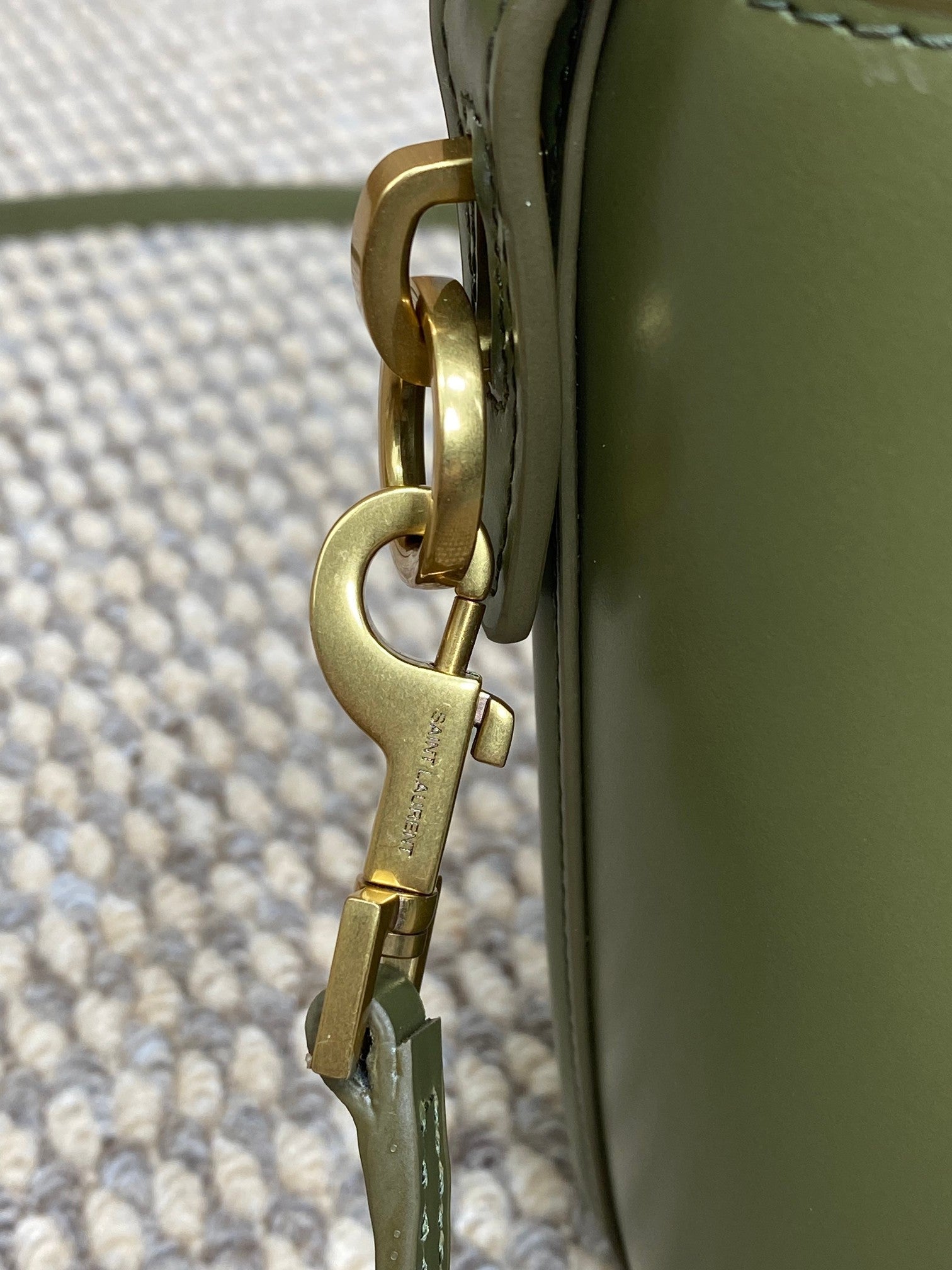 LE 37 ミニバケットバッグ 15インチ アボカドグリーン カーフスキン ゴールド金具