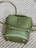LE 37 MINI BUCKET BAG 15 IN AVOCADO GREEN CALFSKIN GOLD HARDWARE