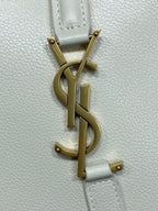 LE 5 À 7 LARGE SUPPLE BAG 31 IN WHITE CALFSKIN