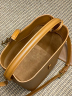 LE 37 MEDIUM BUCKET BAG 25 IN TORTILLA BROWN CALFSKIN GOLD HARDWARE
