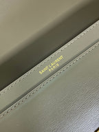 VOLTAIRE HALF-MOON SHOULDER BAG 24 IN DARK GREEN CALFSKIN GOLD METALLIC