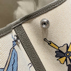 ガーデンパーティー 36 アイボリーイエローブルー トワルH キャンバス エトゥープ カーフスキン 乗馬用ハーネスプリント