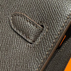 ケリー 25cm エベネ エプソム カーフスキン ゴールド金具