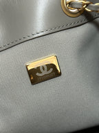 CC 25 HANDBAG 30 IN NATURAL GREY SUEDE GOLD HARDWARE