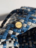 TOSCA SHOULDER BAG 27 IN BLUE MIX BLACK AND WHITE LAMBSKIN