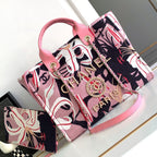 CC CLASSIC LARGE 38 TOTE IN LIGHT PINK MIX COLORFUL CANVAS