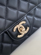 CC ミニ 20 フラップバッグ（ブラックカーフスキン）