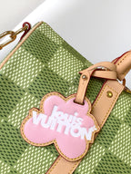 KEEPALL BANDOULIÈRE 34 BAG IN GREEN DAMIER GOLF COATED CANVAS