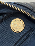 キルティングボウリングバッグ 33インチ ブラック ラムスキン ゴールド金具