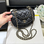 QUILTED TOP HANDLE BAG 16 IN BLACK LAMBSKIN GOLD HARDWARE