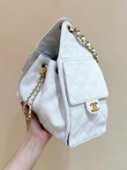 CC 25 HANDBAG IN WHITE 30 GRAINED CALFSKIN GOLD HARDWARE