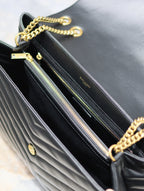 ルル ラージ 36インチ ブラック キルティングカーフスキン ゴールド金具